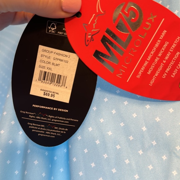 Greg Norman | Men's Ml75 Microlux Print Golf Polo - Picture 4 of 6